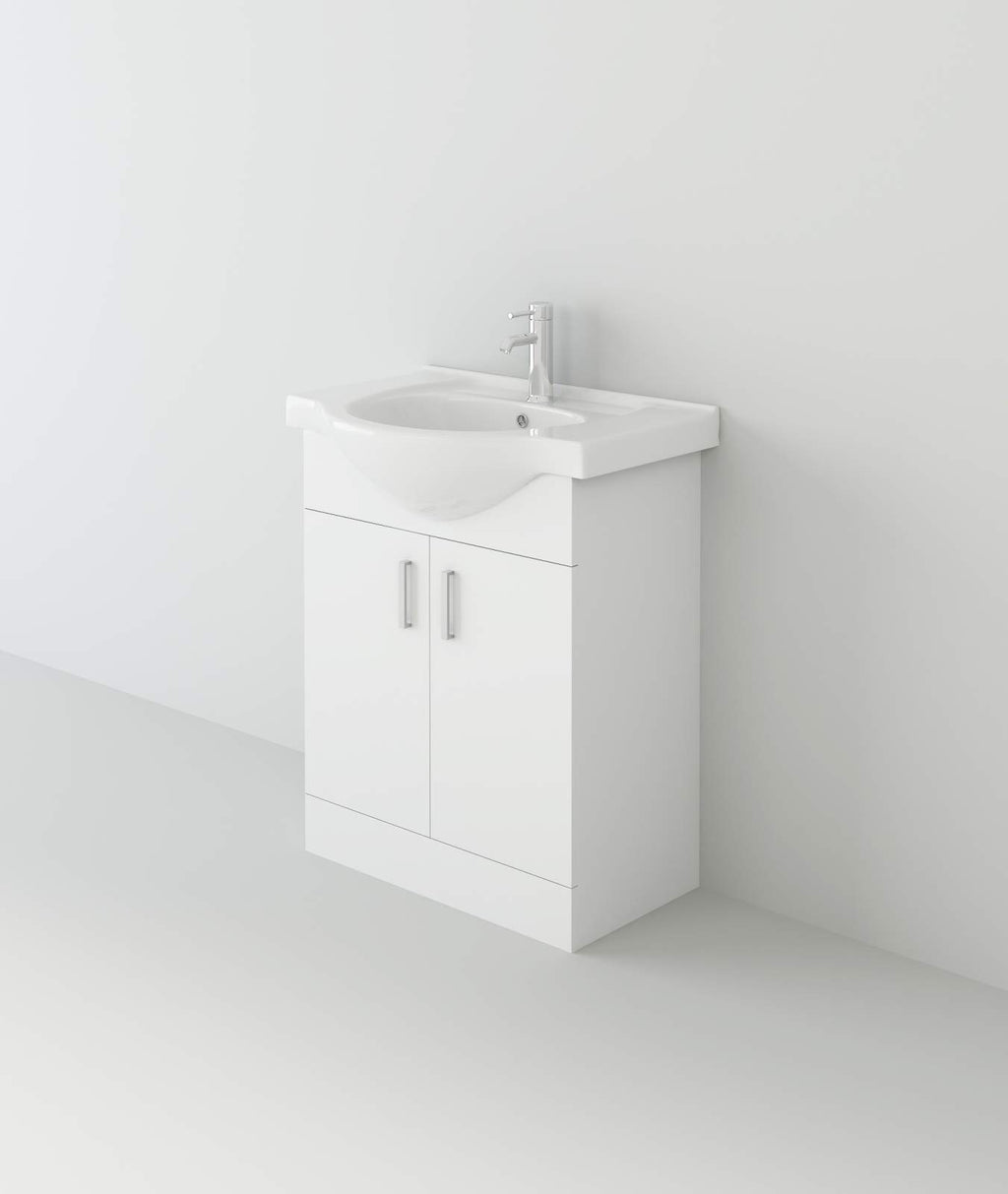 Rosina 1500mm Bath, White Vanity Unit & Taps Bathroom Suite