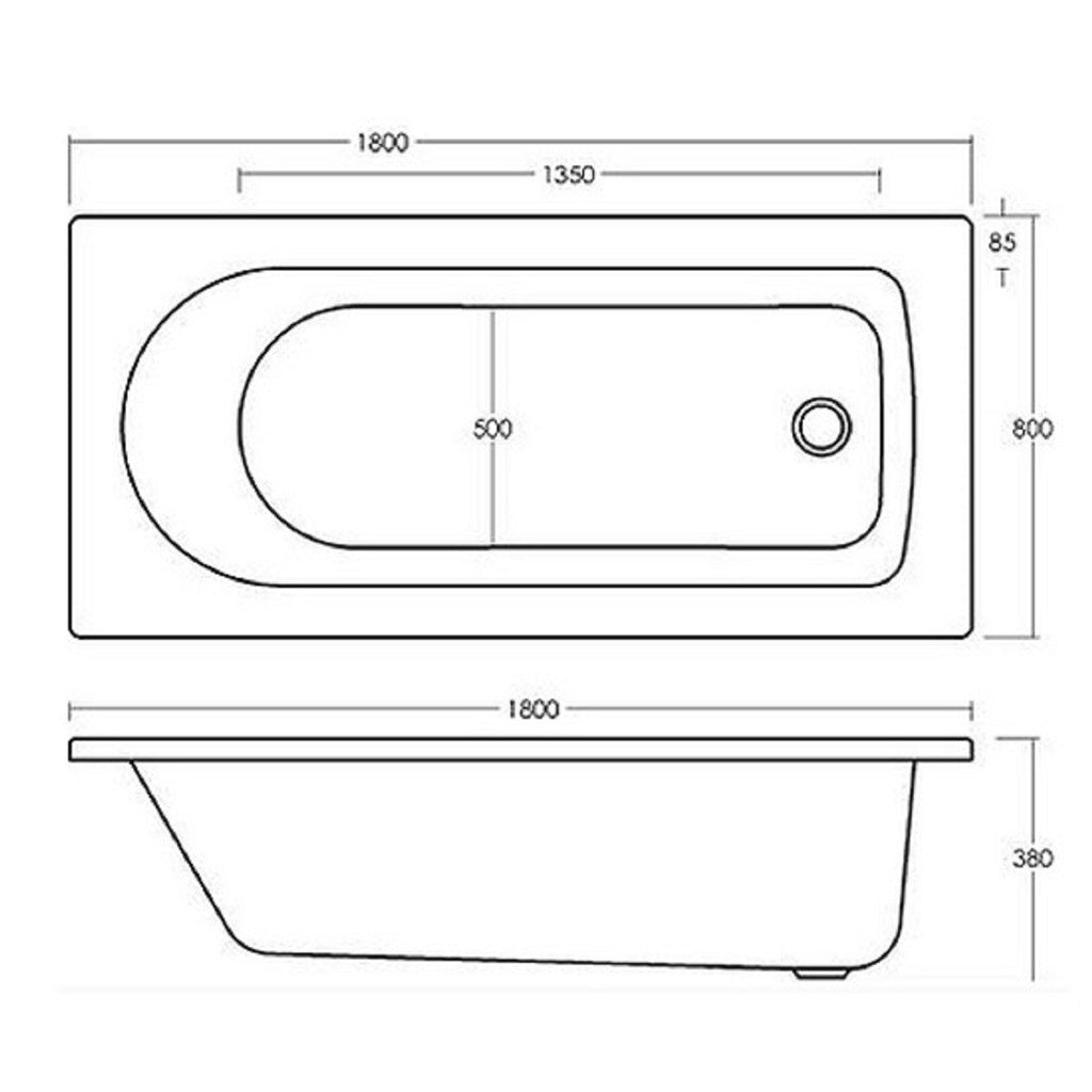 Rosina 1800mm Bath, White Vanity Unit & Taps Bathroom Suite