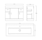 Sphinx 1000mm Vanity Sink Unit & Waterfall Basin Mixer Tap