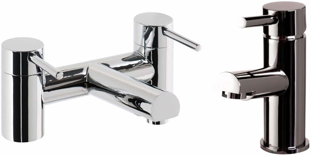 Derby Bath Basin Taps Set Designer Chrome Sink Mixer & Bath Filler Tap