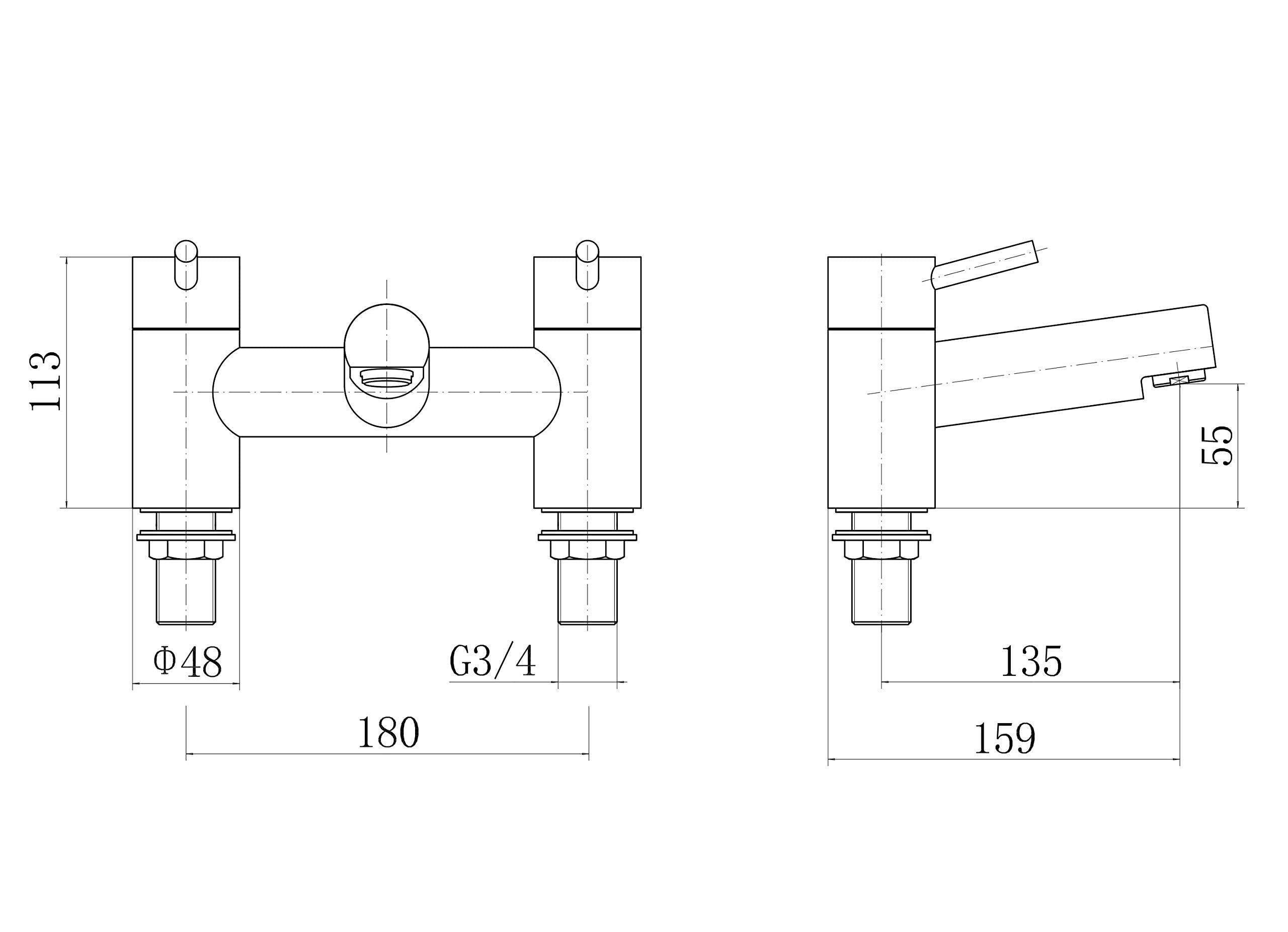 Derby Mono Chrome Basin Sink Mixer & Bath Filler Taps