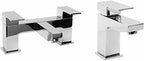 Margate Bath Basin Taps Set Designer Chrome Sink Mixer & Bath Filler Tap