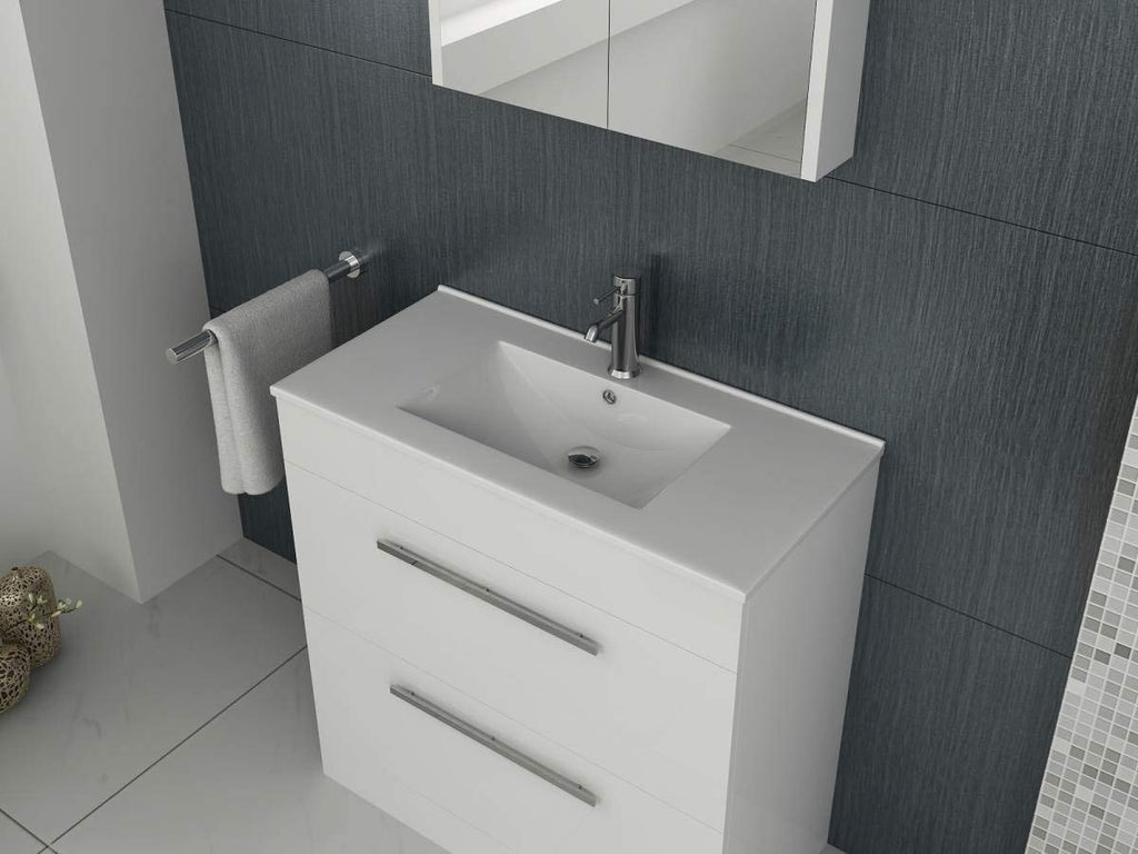Desire Venus 800 White FS Unit and Slim-Edge Basin (Drawer & Flap)