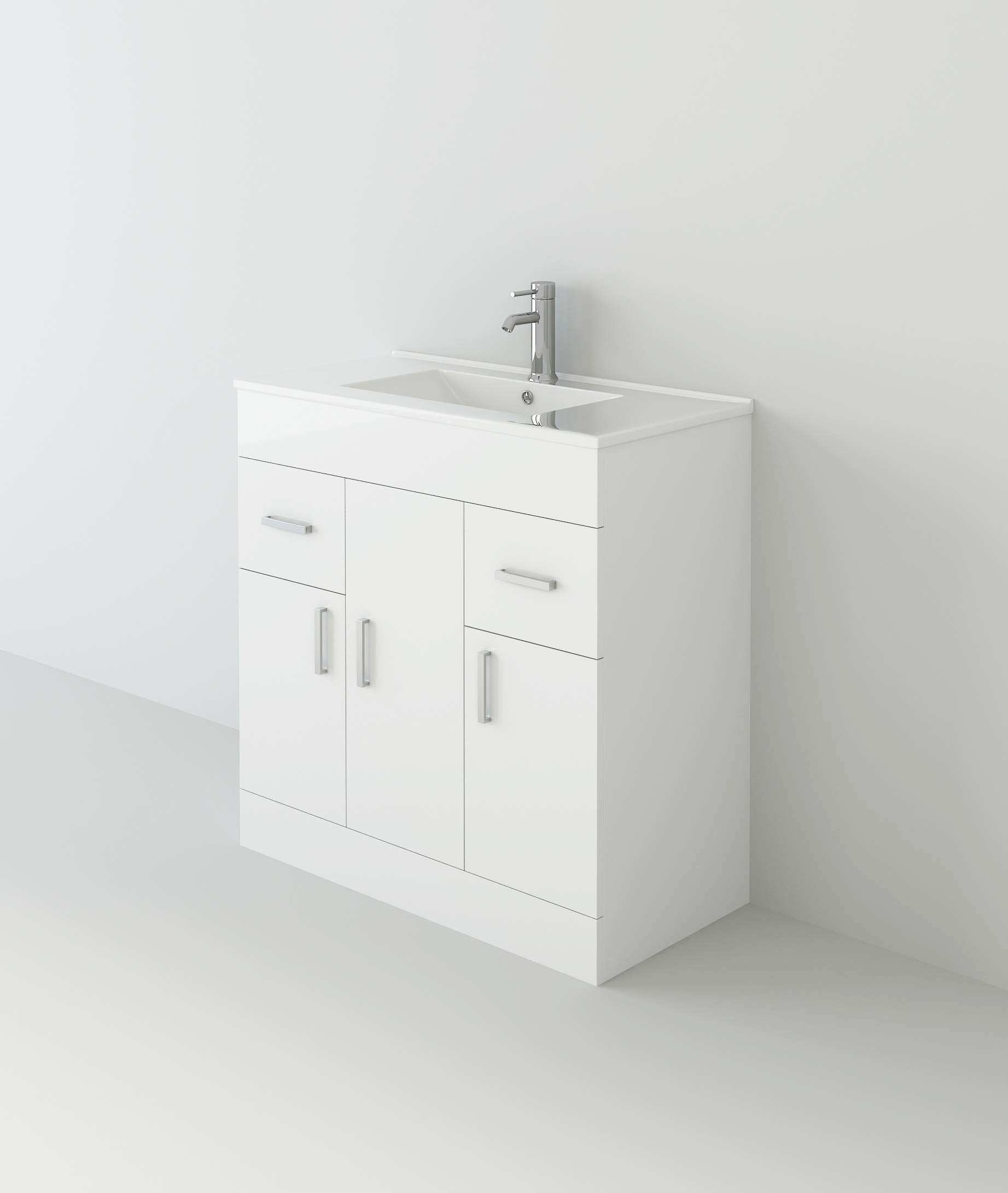 Desire Venus 800 White FS Unit and Slim-Edge Basin - (FLATPACK)