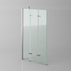 iBathUK Flexa Luxury Folding Bath Shower Screen, Pivot Glass Door Panel, Left Hand, Space-Saving Design, Modern Bath Shower Screen, Chrome, 800mm