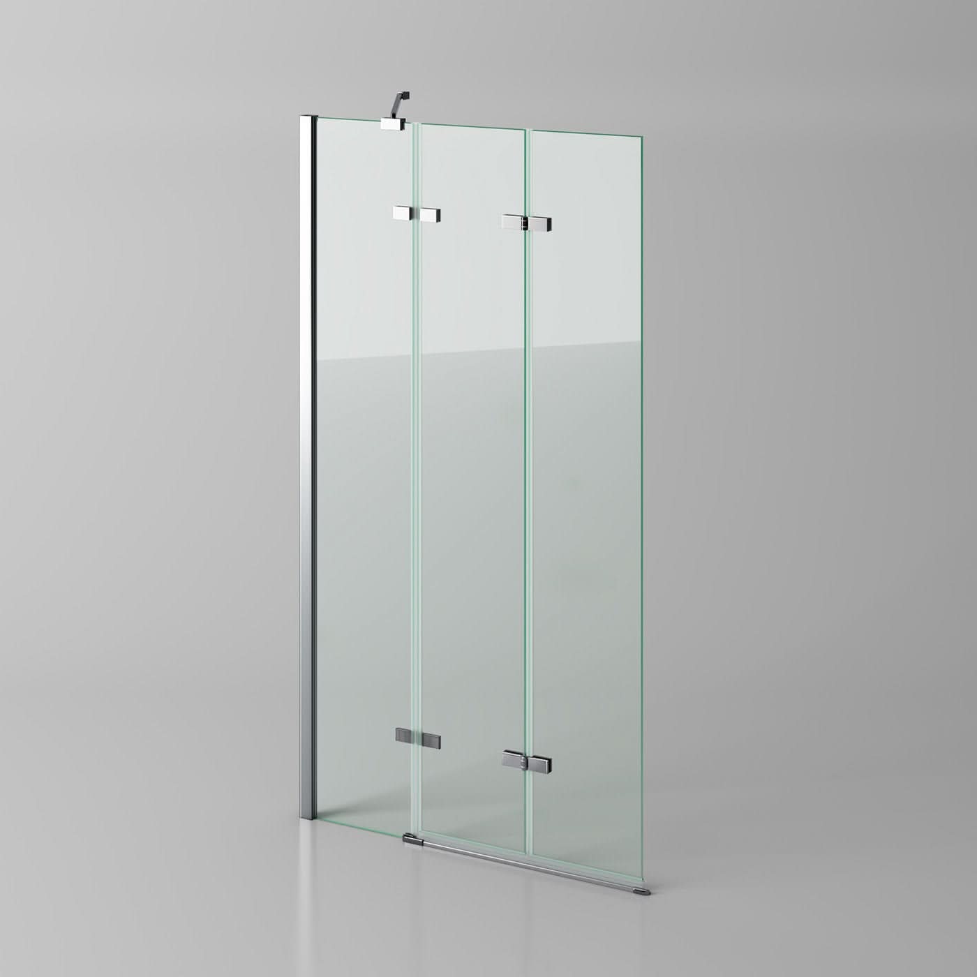 iBathUK Flexa Luxury Folding Bath Shower Screen, Pivot Glass Door Panel, Left Hand, Space-Saving Design, Modern Bath Shower Screen, Chrome, 800mm