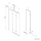 iBathUK Flexa Luxury Folding Bath Shower Screen, Pivot Glass Door Panel, Left Hand, Space-Saving Design, Modern Bath Shower Screen, Chrome, 800mm