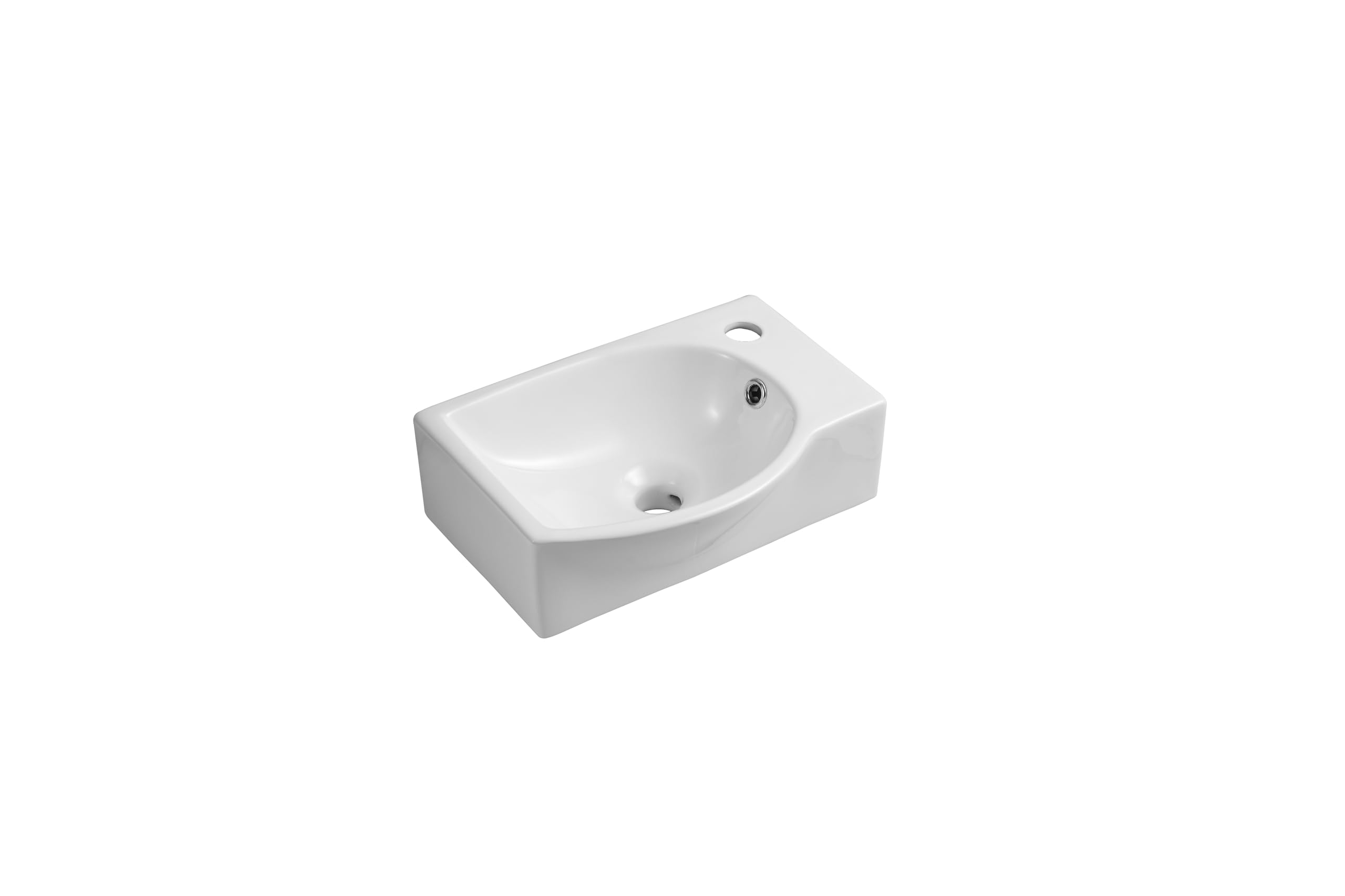 Modern Curved Ceramic Cloakroom Basin Wall Hung Bathroom Sink CA1008