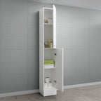 iBathUK Harper Combined Vanity Unit Bathroom Suite, Basin Cabinet with Back to Wall Toilet WC & Pan, Modern Vanity Unit with Basin Gloss White