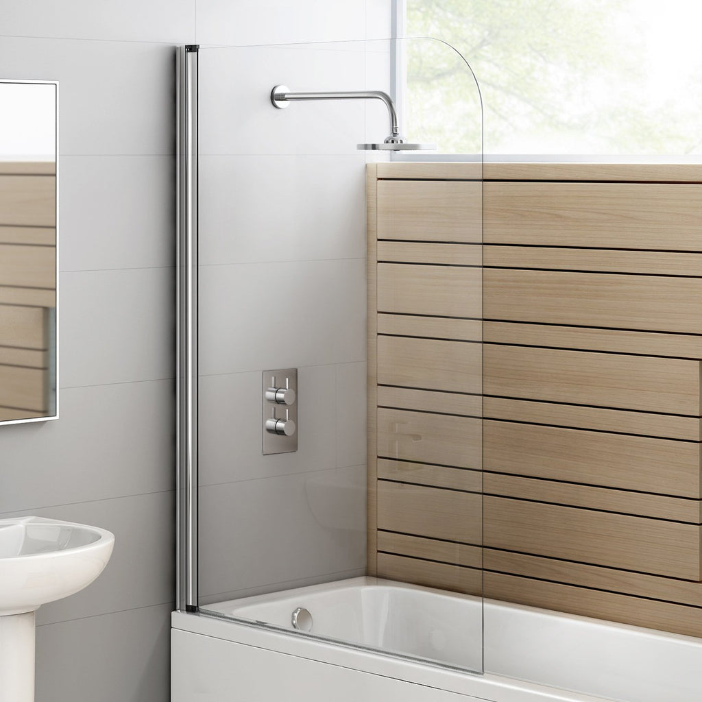1000mm Modern Pivot Bath Shower Glass Screen Reversible Door Panel