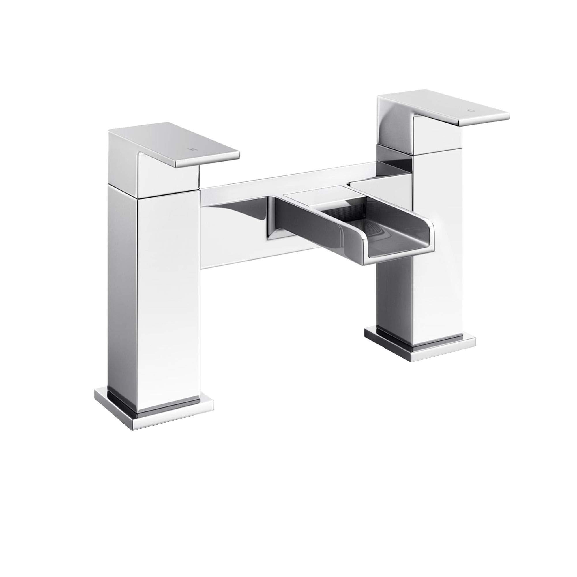 iBathUK Craven Modern Waterfall Monobloc Bath Filler Mixer Tap, Bath Filler Tap, Chrome Designer Tub Faucet