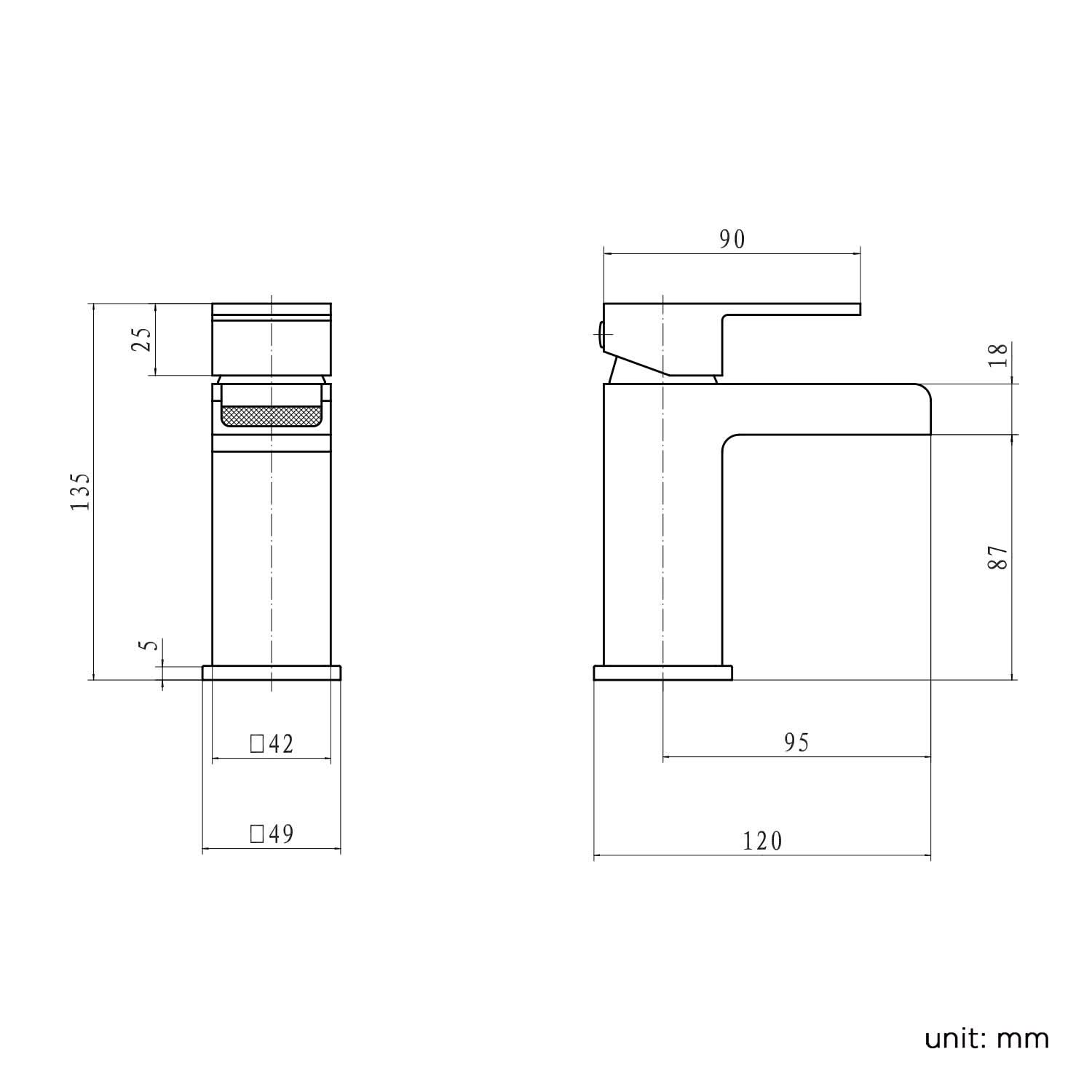 iBathUK Craven Modern Waterfall Basin Mixer Tap, Basin with Mixer Tap, Chrome Monobloc Designer Bathroom Faucet