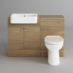 1160mm Harper Gloss Grey Combined Vanity Unit - Quartz Pan