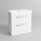 800mm Designer White Vanity Sink Unit Bathroom Basin Storage Furniture MV830