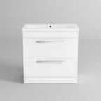 800mm Designer White Vanity Sink Unit Bathroom Basin Storage Furniture MV830