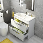 800mm Designer White Vanity Sink Unit Bathroom Basin Storage Furniture MV830