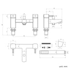 iBathUK Aqulen Square Bath Filler Mixer Tap with Modern Bathroom Shower Head, Modern Bath Filler Tap