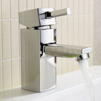 iBathUK Aqulen Cloakroom Basin Sink Mixer Tap, Bathroom Basin Mixer Taps with Modern Lever Handle Design, Chrome