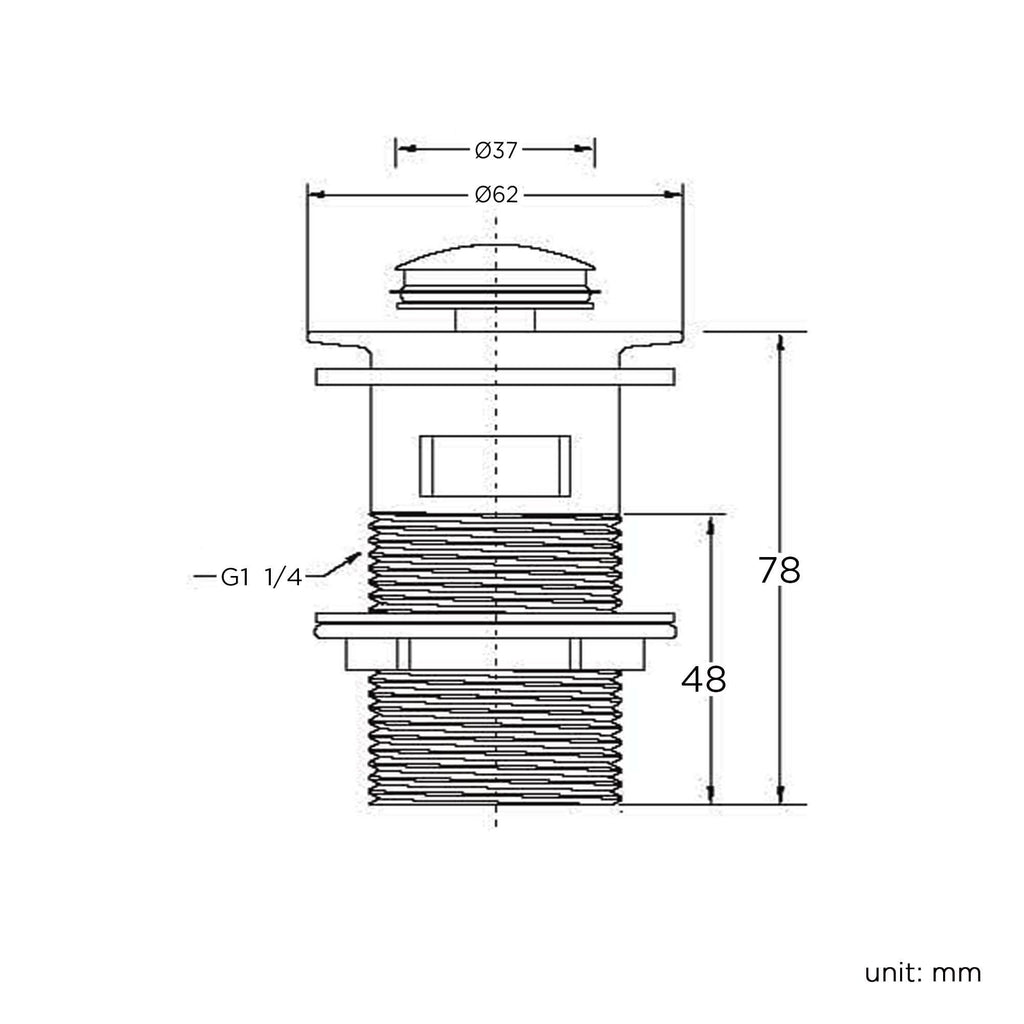 iBathUK Nexel Pop Up Slotted Bathroom Sink Waste Click Clack Plug, Modern Bathroom Basin Waste and Trap, Chrome