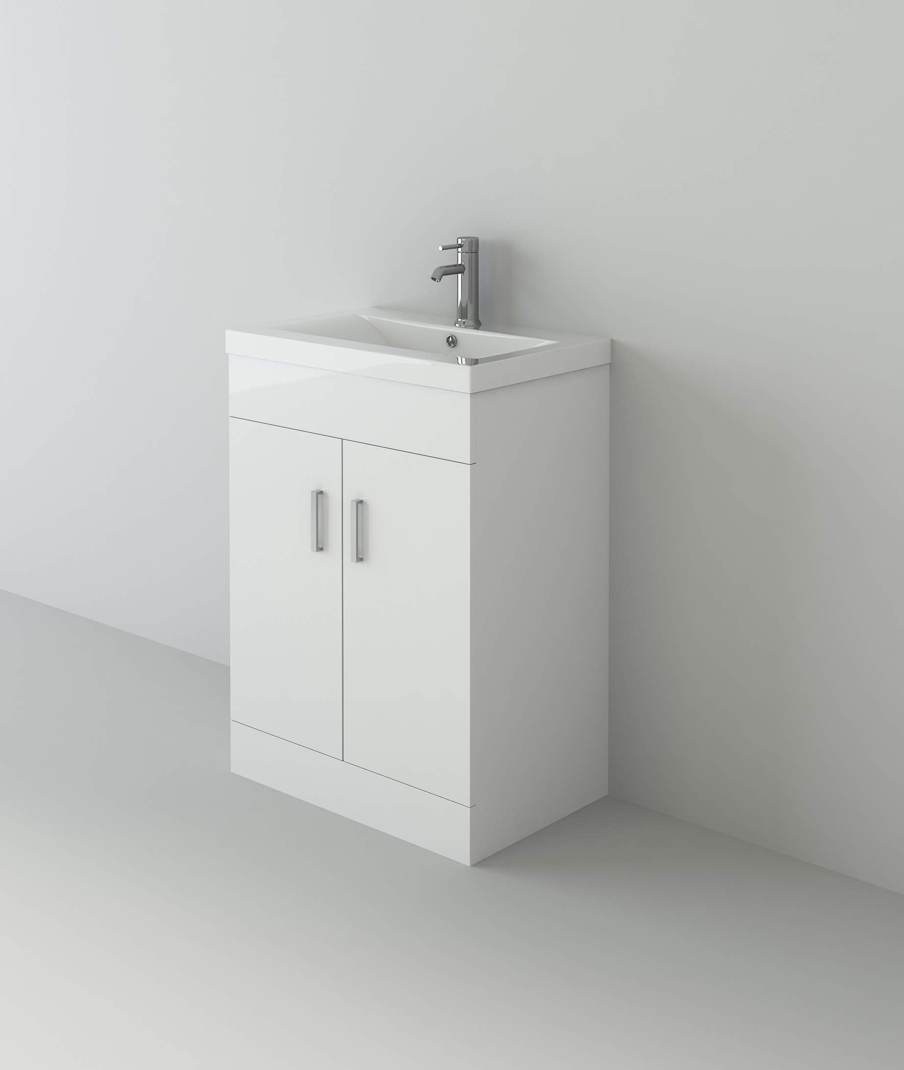 Desire Venus 800 White FS Unit and Mid-Edge Basin - (FLATPACK)