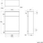 Denver 500x217 WC Unit - White Gloss (Flat Pack) - Stylish bathroom storage solution for modern homes. Buy now at Bathroom4Less.