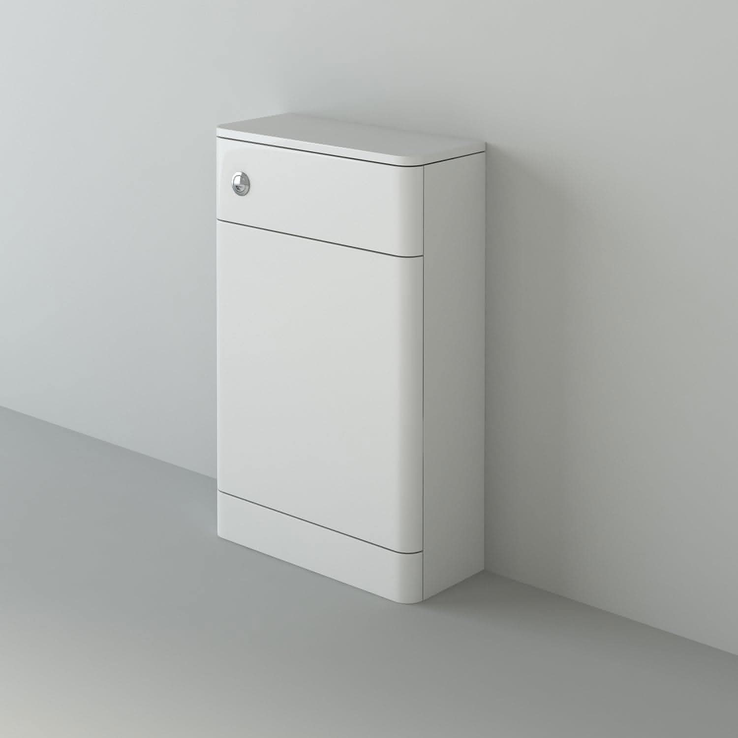 Denver 500x217 WC Unit in White Gloss, flat pack - sleek bathroom storage solution. Buy now for modern UK homes.