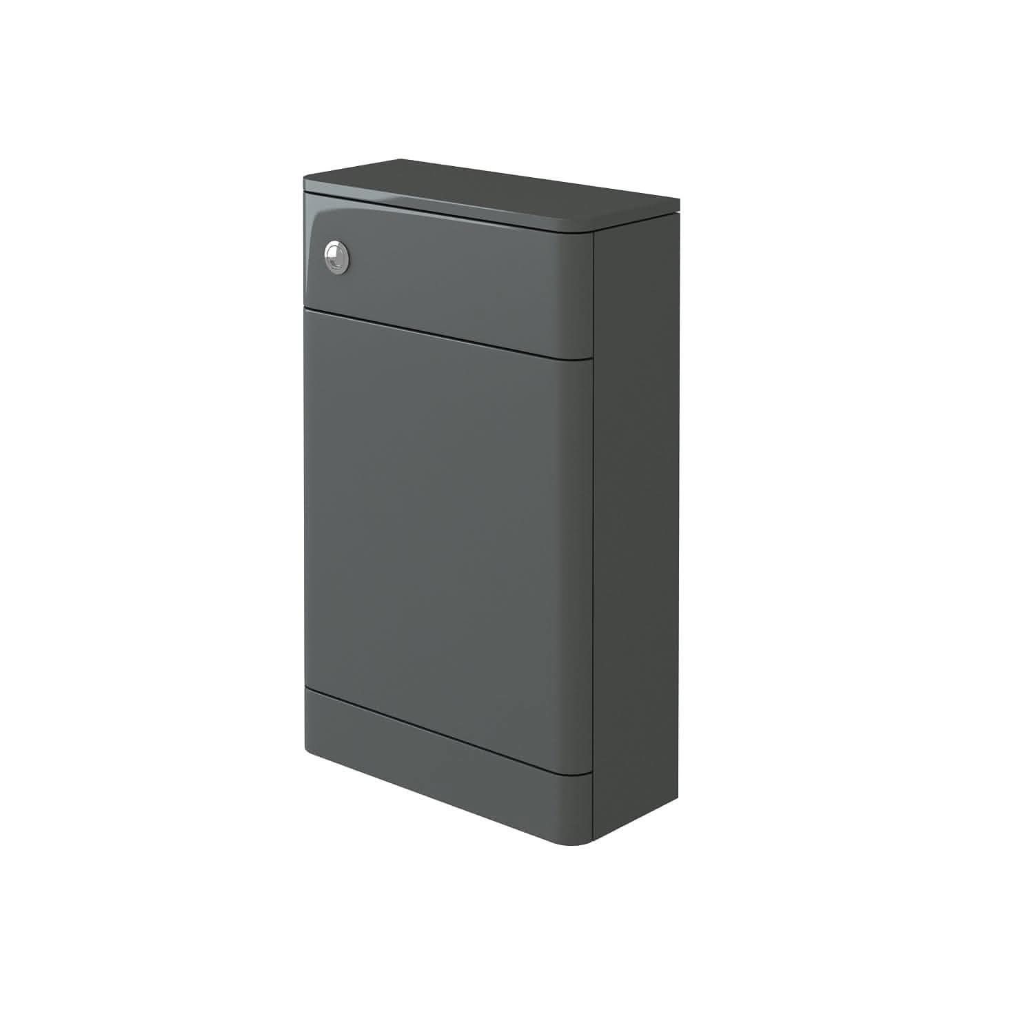 Denver WC Unit - Anthracite Grey Gloss, compact design, modern bathroom furniture, flat pack assembly, space-saving solution.