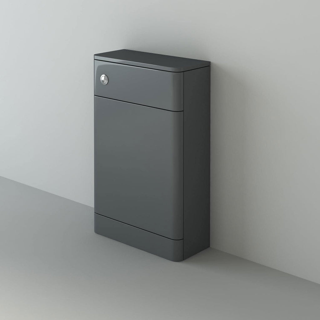 Denver WC Unit in Anthracite Grey Gloss, compact design for modern bathrooms. Buy now for stylish space-saving solutions.