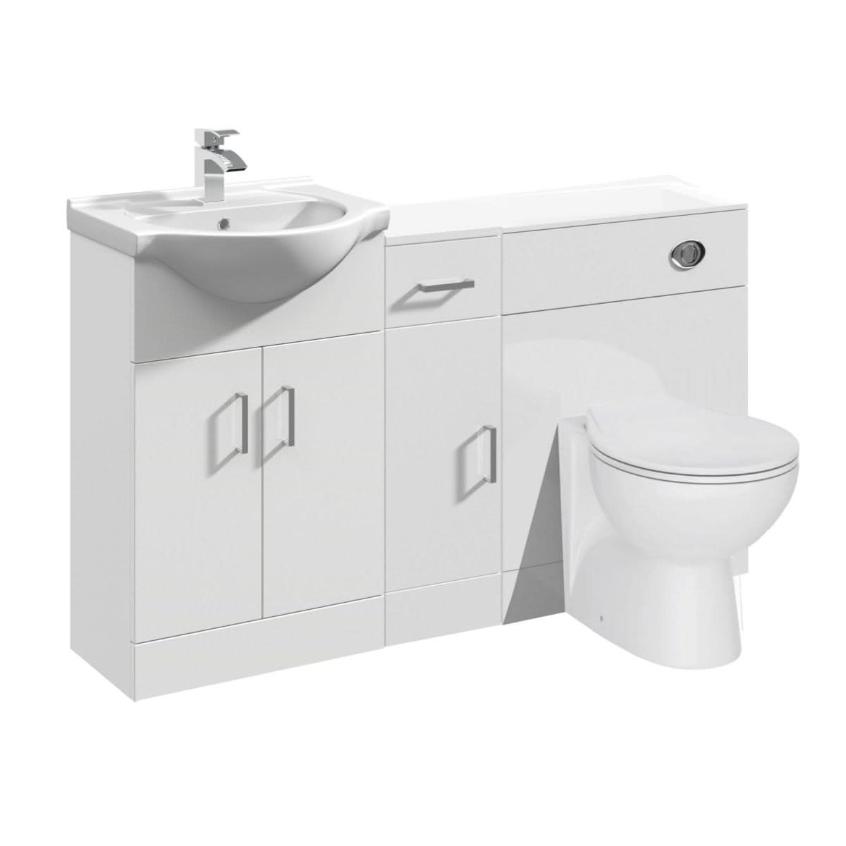 Bathroom Vanity Unit Cabinet Combination Set WC Toilet Unit Pan Cistern