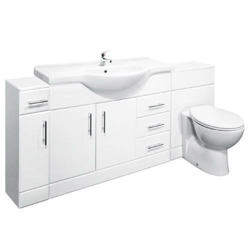 Bathroom Vanity Unit Cabinet Combination Set WC Toilet Unit Pan Cistern