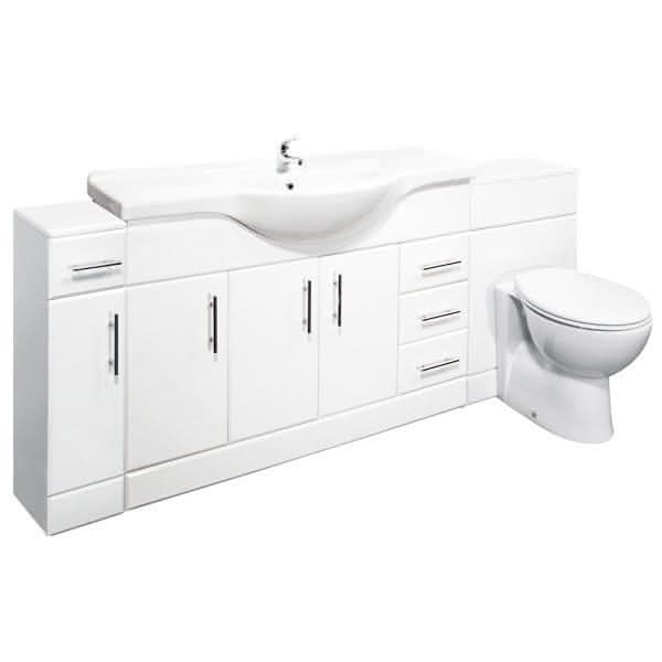 Bathroom Vanity Unit Cabinet Combination Set WC Toilet Unit Pan Cistern