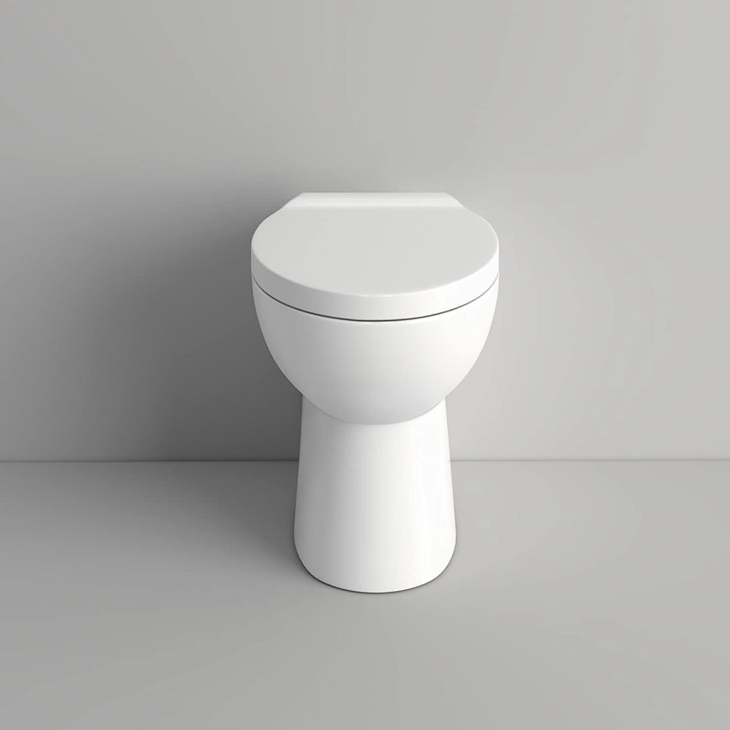 Modern WC Unit with Back to Wall Toilet in Gloss White. Ideal for UK bathrooms. Soft Close Seat included. Buy now at Bathroom4Less.