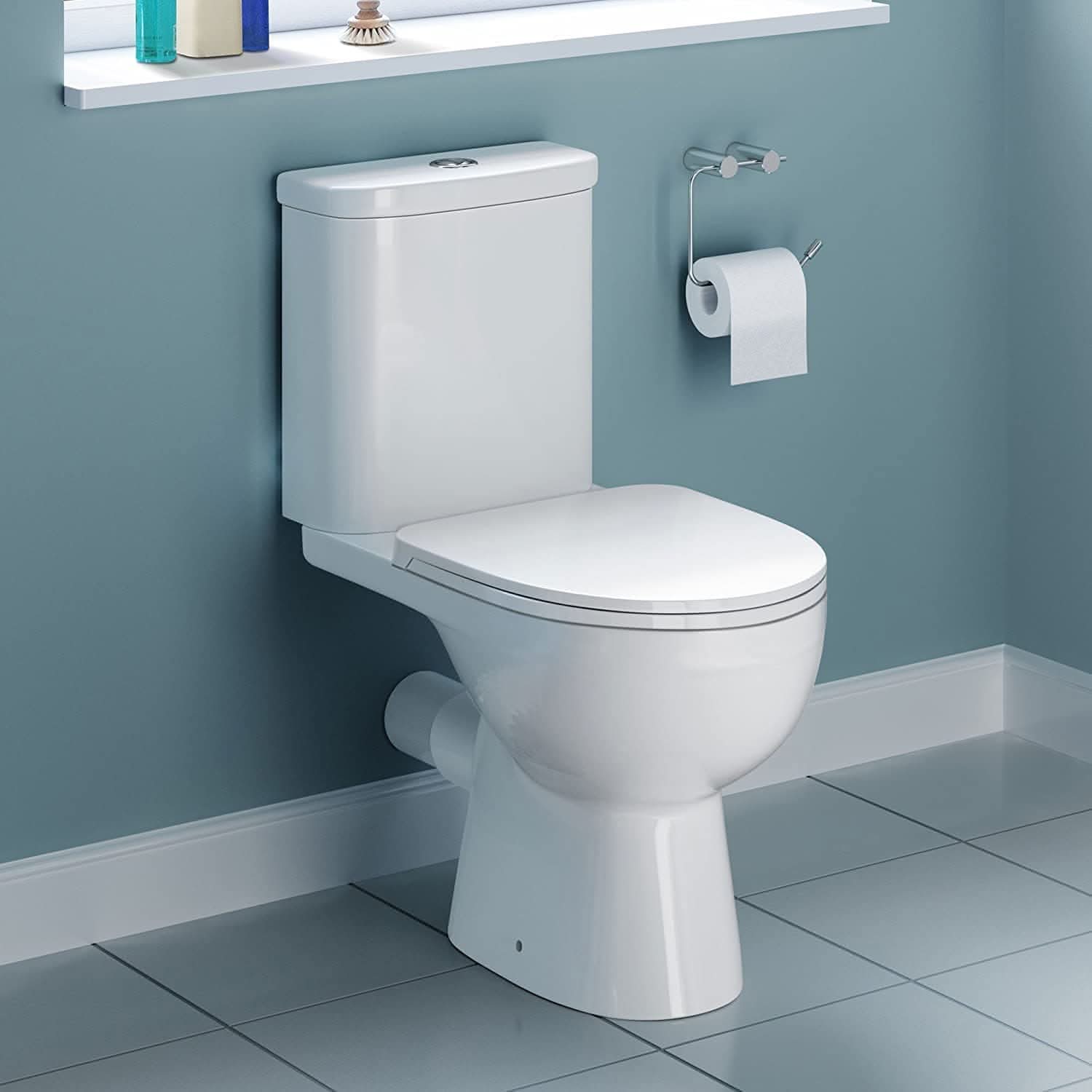Modern Gloss White Bathroom Combination Unit with Toilet, Seat, Vanity Unit, and Basin. Ideal for UK homes. Buy now!