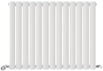 The iBathUK Strata Vertical Radiator is an anthracite designer radiator with a single oval panel design and valve connections on both bottom corners.
