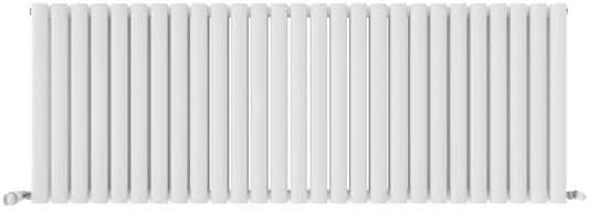 The iBathUK Strata Horizontal Radiator is a white designer radiator with double oval panels, shown from the front against a plain background.