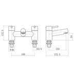 Dixon Round Bath Filler Mixer Tap - Chrome: Sleek, modern design with dual levers, perfect for contemporary bathrooms. High-quality, durable chrome finish for lasting shine.