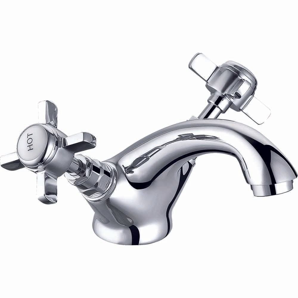 Regency Traditional Mono Basin Mixer Tap with Waste - Chrome, elegant bathroom fixture, classic design, UK quality.
