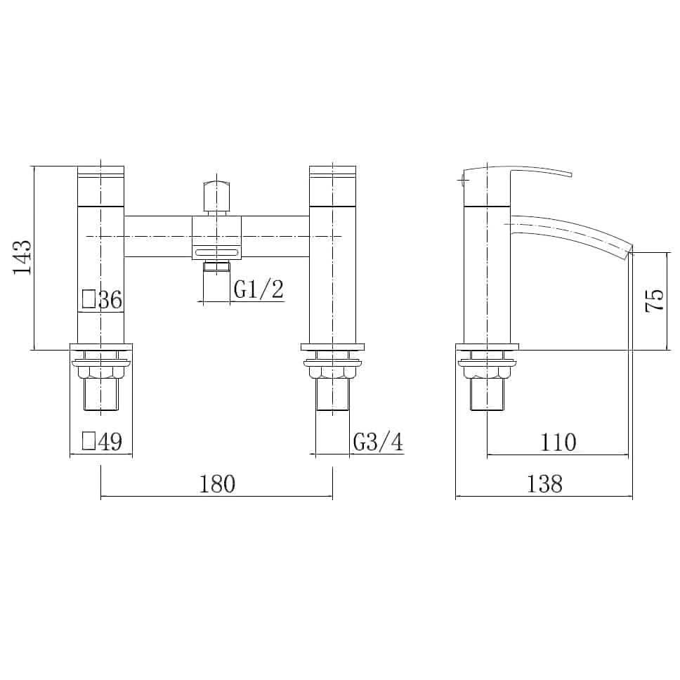 Trace Bath Shower Mixer Tap with Kit in Matt Black finish, offering a modern and sleek design. Ideal for contemporary UK bathrooms. Durable, stylish, and easy to install.
