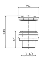 Ideal Slotted Basin Waste Full Dome - Matt Black