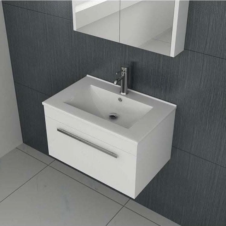 Venus Wall Hung Vanity Unit With Slim Basin - 500mm Wide - White
