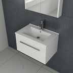 Venus 700 White WH unit and Slim basin, modern bathroom vanity with sleek design, ideal for UK homes - Bathroom4Less