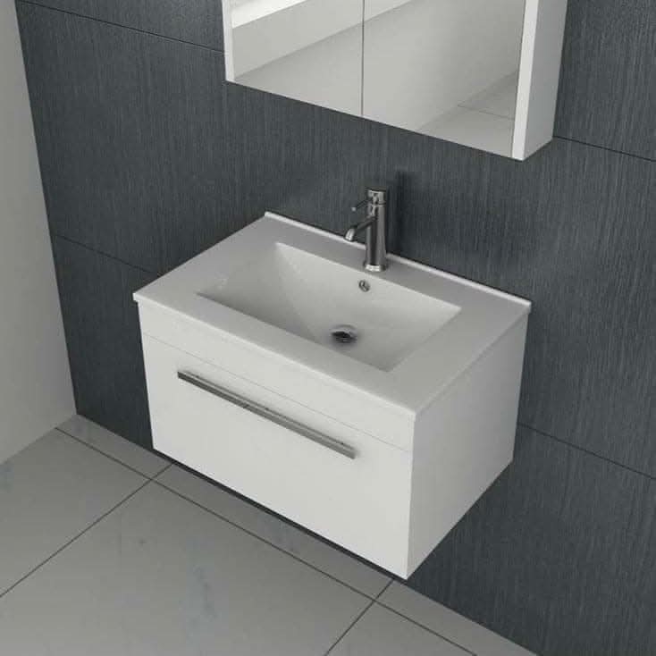 Venus 700 White WH unit and Slim basin, modern bathroom vanity with sleek design, ideal for UK homes - Bathroom4Less