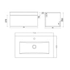 Venus 700 White WH Vanity Unit with Slim Basin - Stylish Bathroom Storage Solution | Bathroom4Less UK