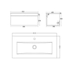 Venus 800 White WH unit and Slim basin, modern bathroom vanity with sleek design, ideal for small spaces. Buy now at Bathroom4Less.