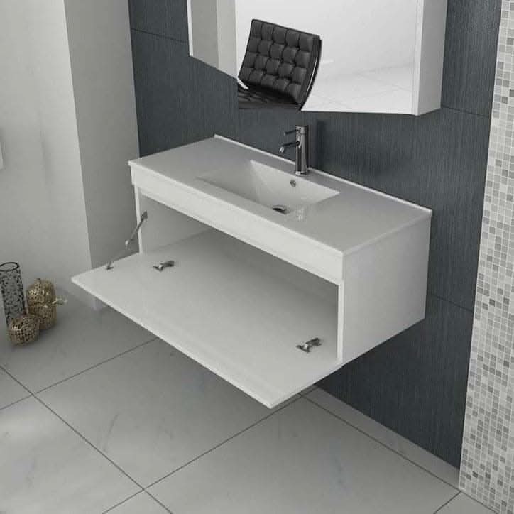 Venus 1000 White WH Unit and Slim Basin - Modern Bathroom Vanity with Ample Storage, Sleek White Finish, and Space-Saving Design