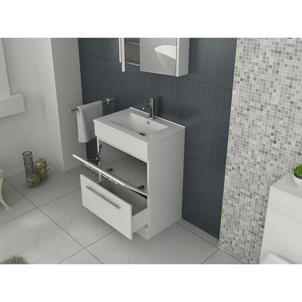 Venus 700 Mid Edged Basin Unit -2 Storage Section, modern design, bathroom storage solution, UK delivery available
