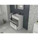 Venus 700 Mid Edged Basin Unit -2 Storage Section, modern design, bathroom storage solution, UK delivery available
