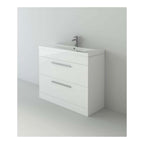 Venus 1000 Mid Edged Basin Unit with 2 Storage Sections, ideal for modern bathrooms. Buy now for quality and style at Bathroom4Less.