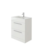 Venus Bathroom FS Unit and Slim-Edge Basin (Drawer & Flap) White