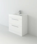 Venus Bathroom FS Unit and Slim-Edge Basin (Drawer & Flap) White